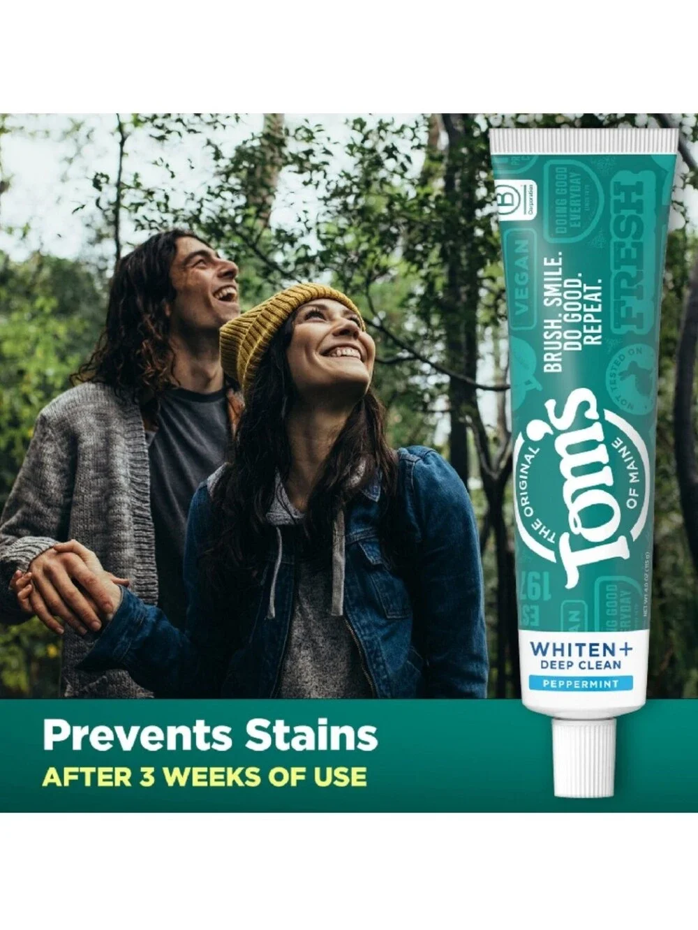 🔮3/$15 Toms of Maine Whiten + Deep Clean Anticavity Toothpaste Peppermint